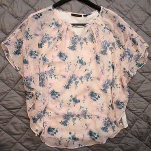 Poncho Style Pink Blouse